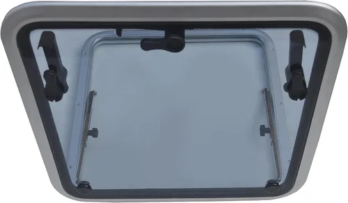 Vista 4 de Escotilla de cubierta cuadrada/escotilla marina - Escotilla de aluminio anodizado con vidrio templado para barco/yate/RV