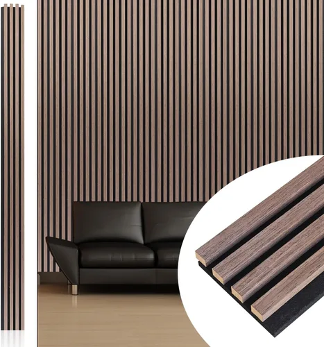 Vista 11 de NeatiEase Paquete de muestras de color de paneles de pared de madera, paneles de pared de listones acústicos para decoración de paredes interiores