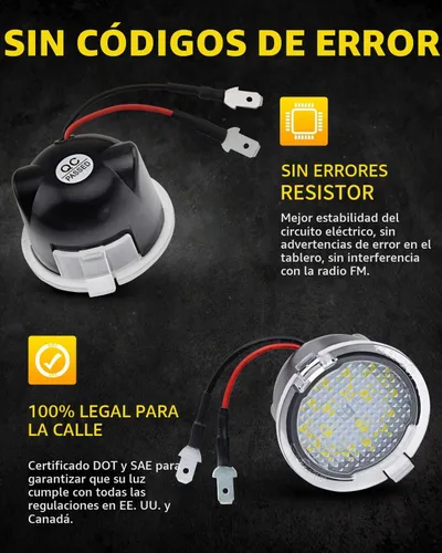 Vista 4 de Focos LED para Espejo Lateral de Charco Compatibles con Ford F150 Explorer Edge Expedition Flex Taurus X, Indicador de Señal de Espejo, Accesorios