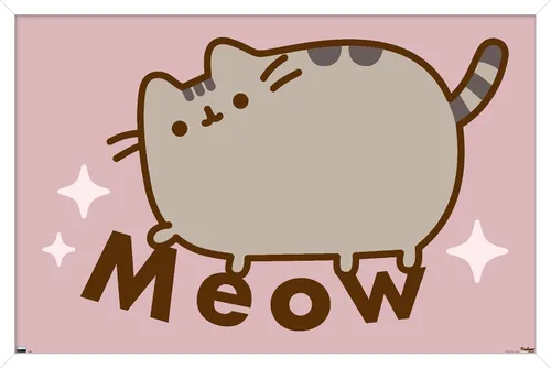 Vista 13 de Pusheen - Póster de pared de miau, 22.4 pulgadas de largo x 14.7 pulgadas de ancho, versión enmarcada en madera de granero