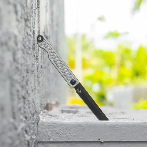 Vista 6 de StatGear Pocket Samurai plegable Tanto Micro Knife - Slipjoint Edition Pequeño cuchillo EDC Mini Gris