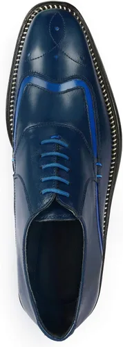 Vista 5 de Zapatos de baile para hombre, zapatos de vestir Oxford para hombre, cuero genuino, de punto, con encaje, zapatos formales de negocios