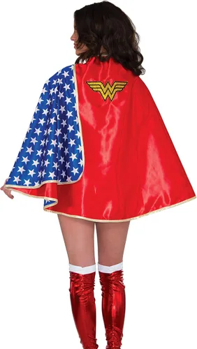 Vista 2 de Rubie's DC Comics Capa de Wonder Woman de gran calidad 30 pulgadas, para mujer, talla única , Multicolor