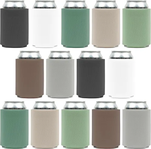 Vista 11 de Fundas enfriadoras de latas de cerveza en blanco (paquete de 14) mangas enfriadoras de latas de cerveza con aislamiento suave – Fundas lisas