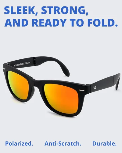 Vista 2 de Foldies Classic - lentes de sol polarizados y plegables con gamuza de limpieza y funda de piel