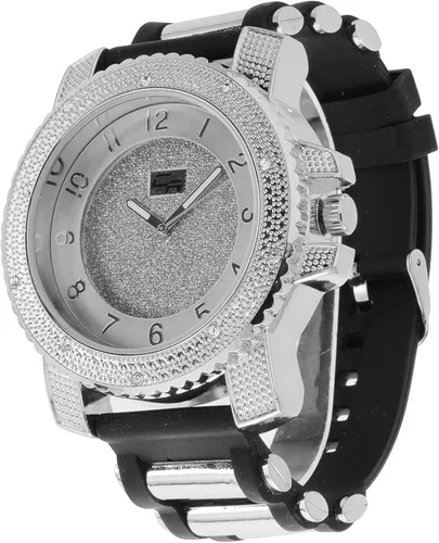 Vista 2 de Charles Raymond Reloj de gran tamaño con banda de goma para hombre de Hip Hop que muestra tu pasión por la vida - GJM
