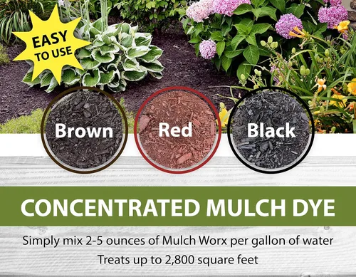 Vista 3 de Mulch Worx Concentrado de color de mantillo marrón - 2,800 pies cuadrados - Spray de tinte para mantillo marrón oscuro intenso