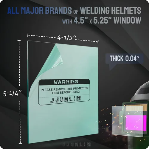 Vista 3 de Paquete de 20 fundas de repuesto para lentes de repuesto para cascos de soldadura transparentes de 4.5 x 5.25 pulgadas polycarbonate cover help