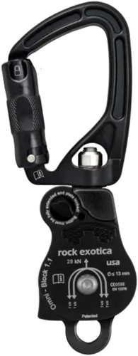 Vista 7 de Rock Exotica Omni-Block Swivel Pulley – High-Strength Swivel Pulley with Sideplate Access for Rigging – Made in The USA