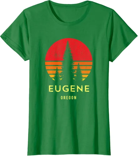 Vista 32 de Camiseta Eugene Oregon, Negro, S