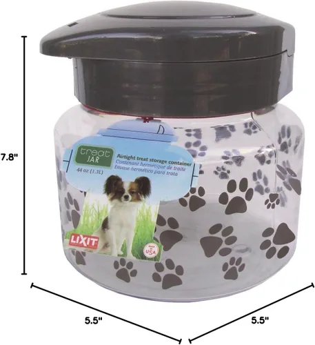 Vista 4 de Lixit Tarro de plástico para golosinas para perros, tarros herméticos de almacenamiento de alimentos y golosinas para perros, gatos, animales