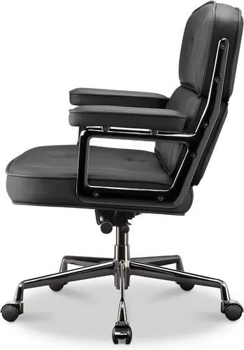 Vista 4 de Silla de oficina ejecutiva ergonómica con respaldo medio, silla de escritorio para computadora, silla giratoria ajustable con sillas de oficina