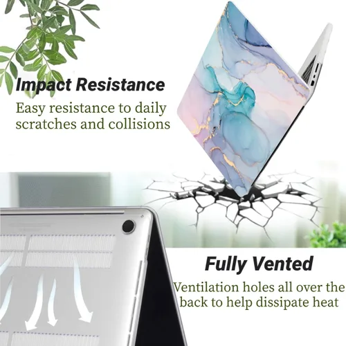 Vista 4 de Funda para MacBook Air de 15,3 pulgadas M2/M3/M4/M5, mármol Mármol turquesa púrpura