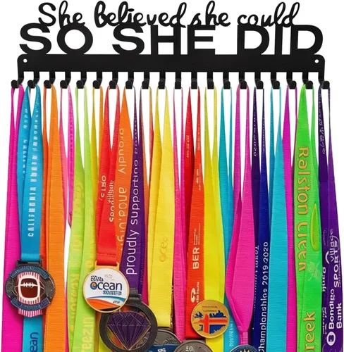 Vista 17 de Medal Hanger Display Rack-Wall Mount Steel for 63+ Medals Easy to Install