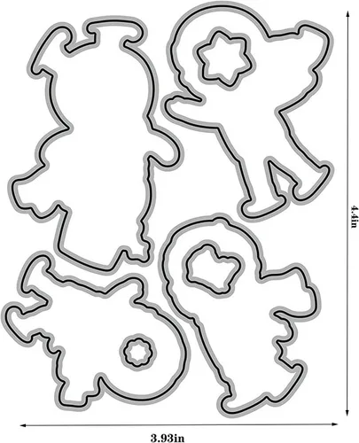Vista 3 de Juegos de sellos y troqueles transparentes de esquí de invierno para hacer tarjetas, plantillas de corte troquelado para álbumes de recortes, álbum