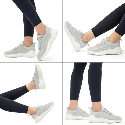 Vista 6 de Akk - Zapatos deportivos para caminar para mujer tenis casuales sin cordones con espuma viscoelástica para el trabajo interiores exteriores gimnasio