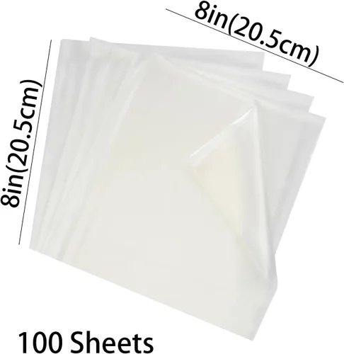 Vista 2 de YIFHXY Estabilizador soluble en agua para película de bordado de 8 x 8 pulgadas, 100 hojas precortadas de 35 um estabilizadores de bordado