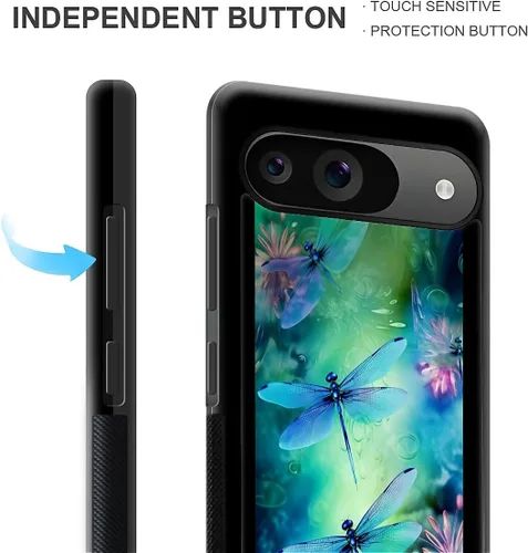 Vista 1511 de Compatible con Google Pixel 4A 5G Mobile Case Creative Acrylic Panel trasero Silicona Protección Grip especialmente diseñado para Google Pixel 4A 5G