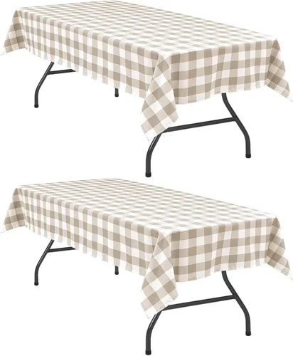 Vista 14 de Hiasan - Mantel cuadrado a cuadros, 30 x 30 pulgadas, tela impermeable y resistente a las arrugas para picnic, cena y fiesta, tela de poliéster Aqua