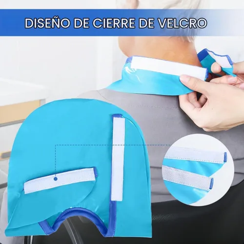 Vista 4 de Cubierta de ducha para traqueotomía, protector de estoma para traqueotomía, impermeable, protector de estoma de cuello (azul y rosa rojo, 2 piezas)