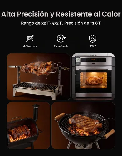 Vista 7 de Govee Termómetro Bluetooth para carne, termómetro inalámbrico de carne para horno ahumador, termómetro digital para parrilla con 2 sondas, modo