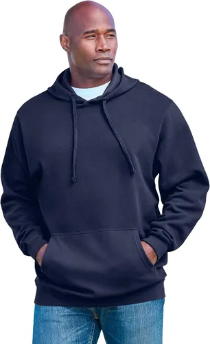 Vista 14 de KingSize Sudadera con capucha de forro polar grande y alta para hombre Negro