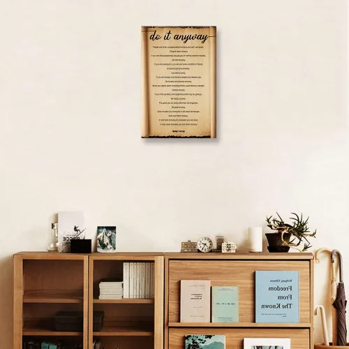 Vista 3 de Arte de pared con texto en inglés "Do It Anyway" (Do It Anyway) - Póster con citas enmarcadas con texto en inglés "Do It Anyway" (12 x 18 pulgadas)
