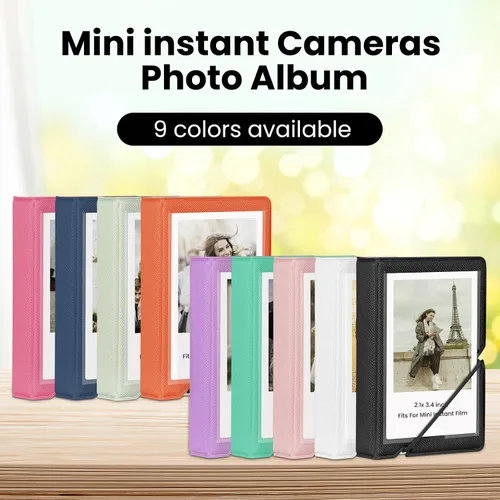 Vista 6 de Álbum de Fotos Mini Lifting con 28 Bolsillos para Imágenes de 2x3 Pulgadas que se Ajusta a Cámara Instantánea Fujifilm Instax Mini 7s 8 9 11 25 26