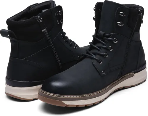 Vista 6 de Vostey Botas de hombre Casual Chukka Cremallera Lateral Moda Bmy8050a-negro