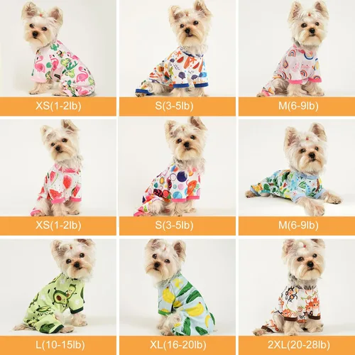 Vista 4 de Pijamas para perros de primavera y verano, ropa para perros pequeños y niñas – Niños – Perros de tamaño mediano, ropa suave y elástica para Verde