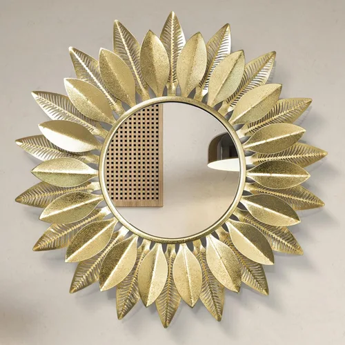 Vista 9 de Espejo de pared Boho de 61 cm con diseño de flores, espejos rústicos de lujo para decoración de granja para sala de estar, baño, dormitorio y entrada