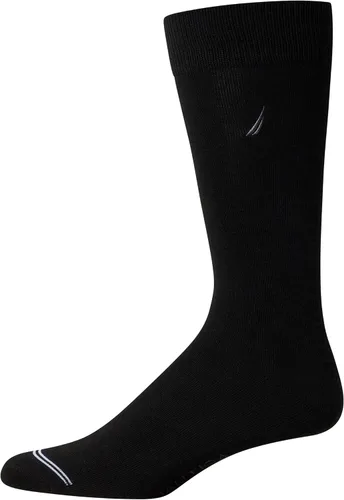 Vista 4 de Nautica Calcetines de vestir para hombre, calcetines redondos con patrones (paquete de 10)