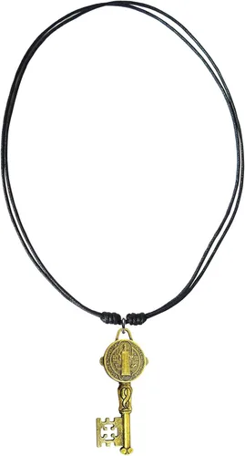 Vista 2 de Bijoux De Ja Colgante de bronce envejecido con colgante de llave de San Benito