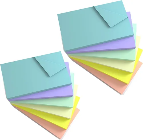 Vista 12 de 480 hojas 7,6 x 12,7 cm Notas adhesivas grandes, 6 blocs surtidos de notas autoadhesivas para cuaderno, oficina, escuela y hogar, 80 hojas/bloc