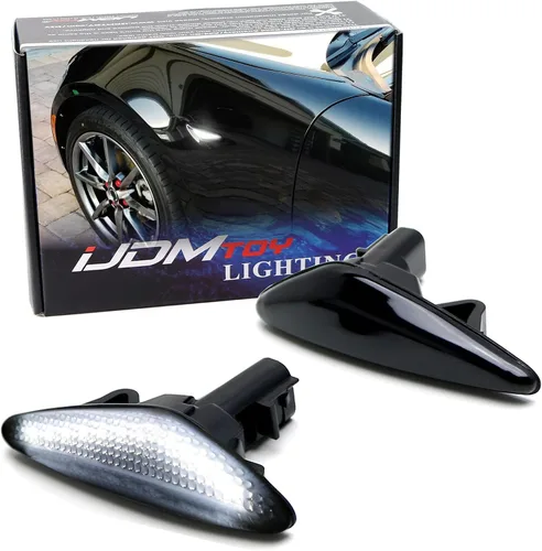 Vista 11 de iJDMTOY Kit de Luces LED Marcadoras Laterales Frontales Secuenciales Dinámicas de Parpadeo/Flujo Ámbar con Lente Ahumada Compatible con Mazda MX-5