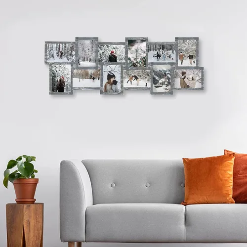 Vista 2 de J.M.Deco 12 marcos de fotos de collage de apertura para decoración de pared, juego de marcos de fotos de 4 x 6 pulgadas para decoración