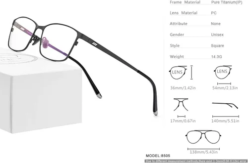 Vista 2 de FONEX Marco de lentes de titanio para hombre lentes de visión completa para hombre 8505