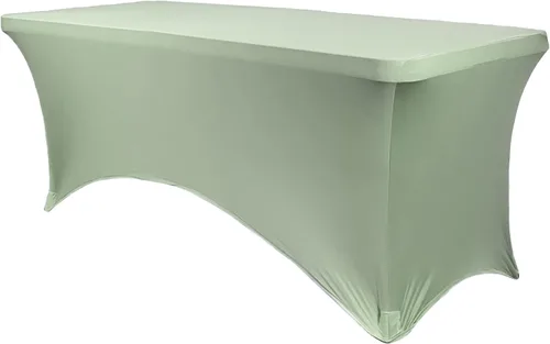 Vista 44 de YOUR CHAIR COVERS - Fundas rectangulares de elastano para mesas de 4 pies, manteles ajustados para eventos de boda, decoraciones de patio, tela Negro