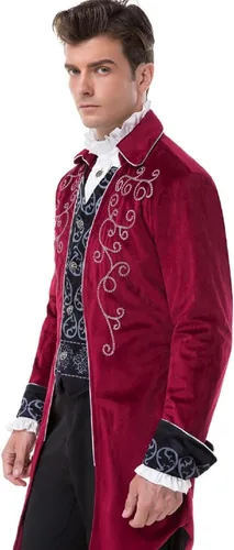 Vista 4 de Chaqueta victoriana steampunk para hombre, estilo vintage, traje gótico