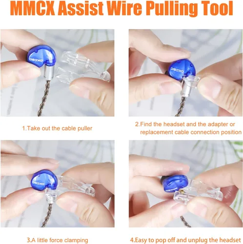 Vista 4 de okcsc MMCX Herramienta de extracción de cables IEM Herramienta de auriculares Ayuda a separar conectores MMCX con cable MMCX Assist Herramienta