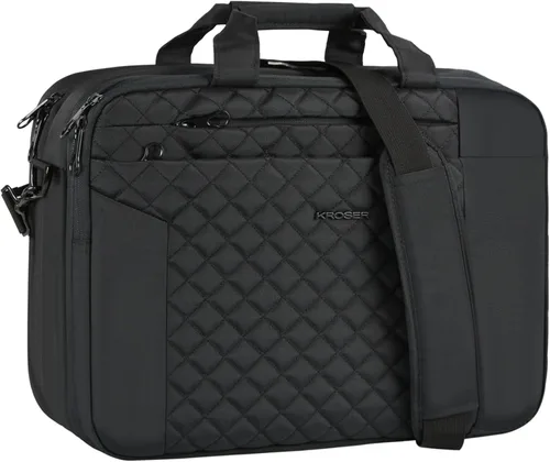 Vista 6 de Kroser - Bolso de hombro para portátil de 15,6 pulgadas, maletín bandolera para portátil, bolso de mano repelente al agua, para negocios, unisex