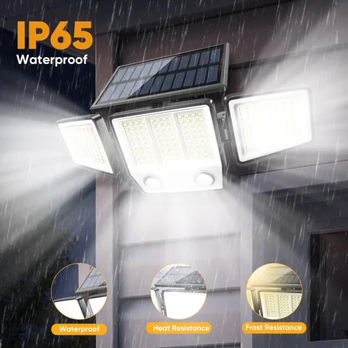 Vista 7 de MDCMDCM Luces solares con sensor de movimiento para exteriores impermeables - 3000LM 3 modos luces de seguridad para exteriores iluminación de 270°