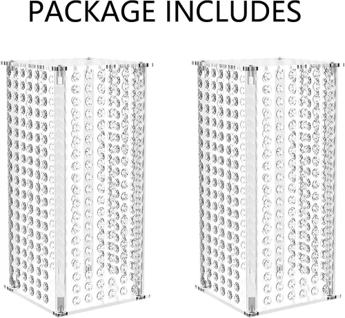 Vista 2 de Nuptio Centros de mesa de boda para mesas jarrones – 2 piezas de 15.7 pulgadas de alto jarrón de flores para decoración de mesas de fiesta, elegante