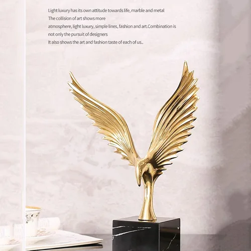 Vista 3 de Escultura china de Feng Shui Estatua de escritorio Escultura de escritorio Mármol Dapeng Alas de difusión Artesanía Estatua de Animal, Accesorios