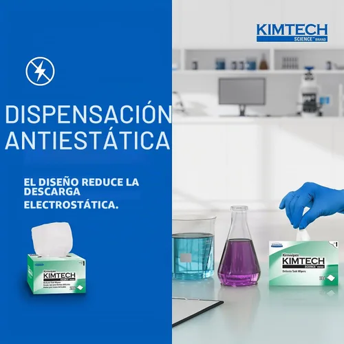 Vista 4 de Kimtech Kimwipes, Limpiaparabrisas delicados, 1 capa, 4.4 x 8.4, sin perfume, blanco, 286/caja