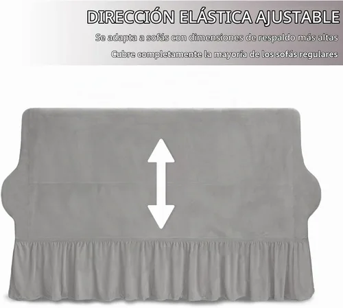 Vista 5 de NICEEC Funda para Sofá Biplaza Súper Suave de 1 Pieza Gris Claro Funda Deslizable para Sofás Biplaza Elástica Universal de Spandex Fundas para Sofás