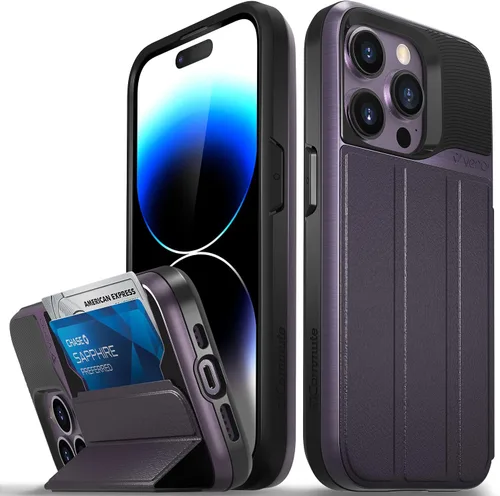 Vista 31 de VENA vCommute - Funda tipo cartera compatible con Apple iPhone 14 (6.1 pulgadas) (protección contra caídas de grado militar), funda de cuero