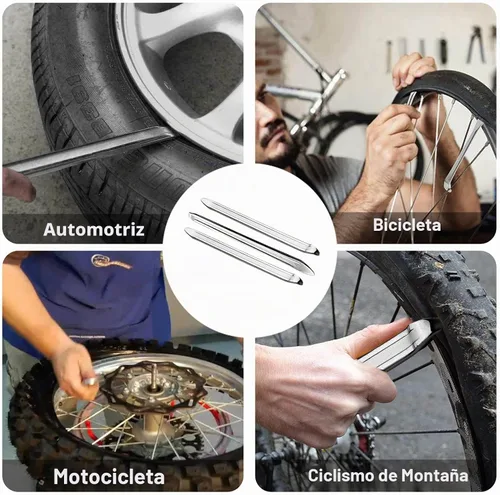 Vista 6 de Palancas de neumáticos de bicicleta, cucharas de neumáticos de motocicleta, juego de hierro, herramientas de cambio de neumáticos de motocicleta