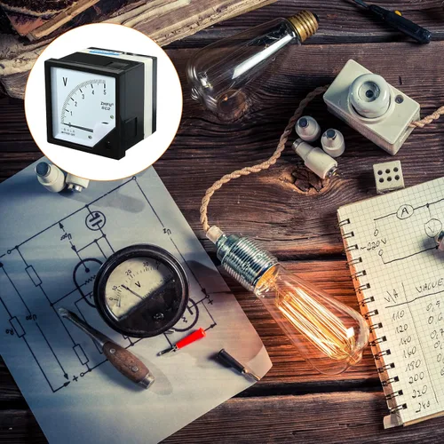 Vista 4 de YOKIVE Voltímetro de panel analógico, 6C2 DC 0-5 V, herramienta de medición de voltios, ideal para equipos de medición de pruebas de circuitos