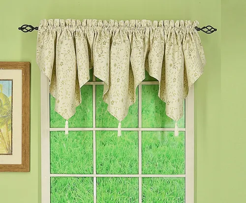 Vista 30 de Today's Curtain Madison - Cenefa reversible con botones, 20 pulgadas de largo, color burdeos
